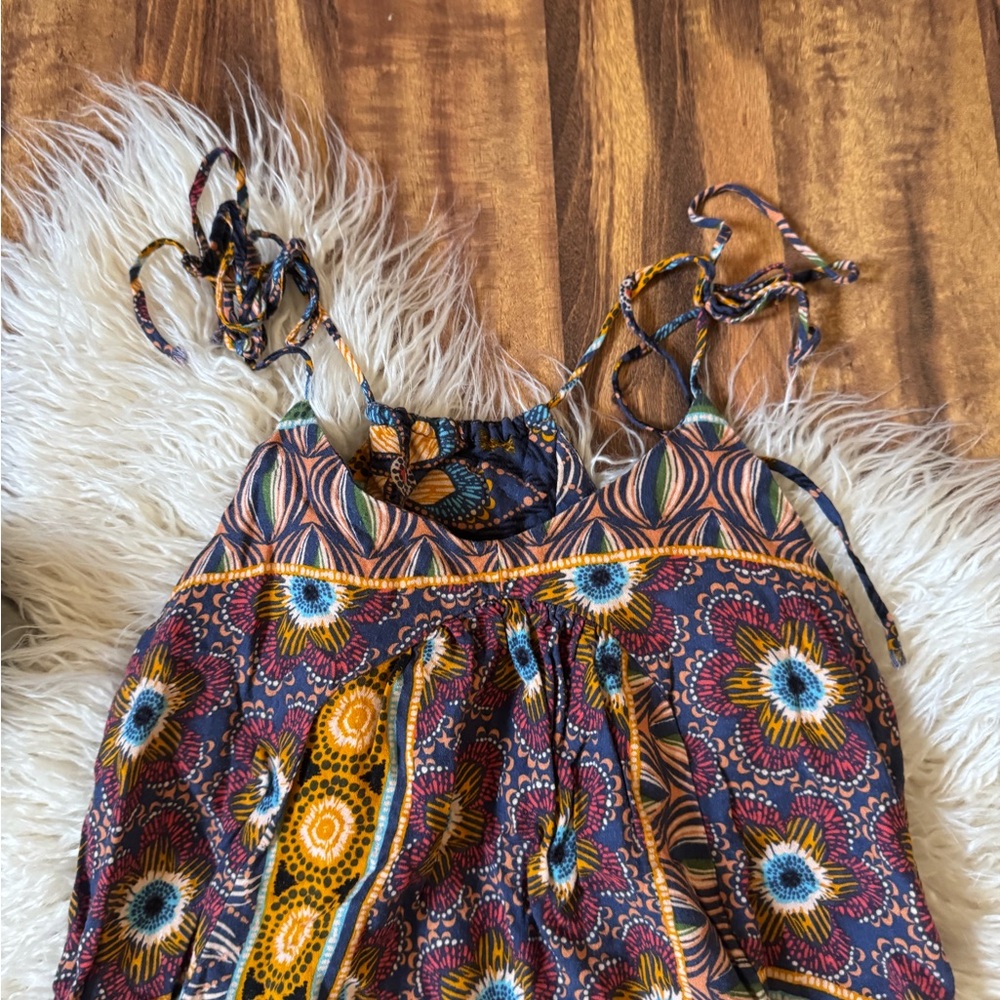 Farm Rio Side Tie Pattern Tank Top XS - Picture 2 of 7